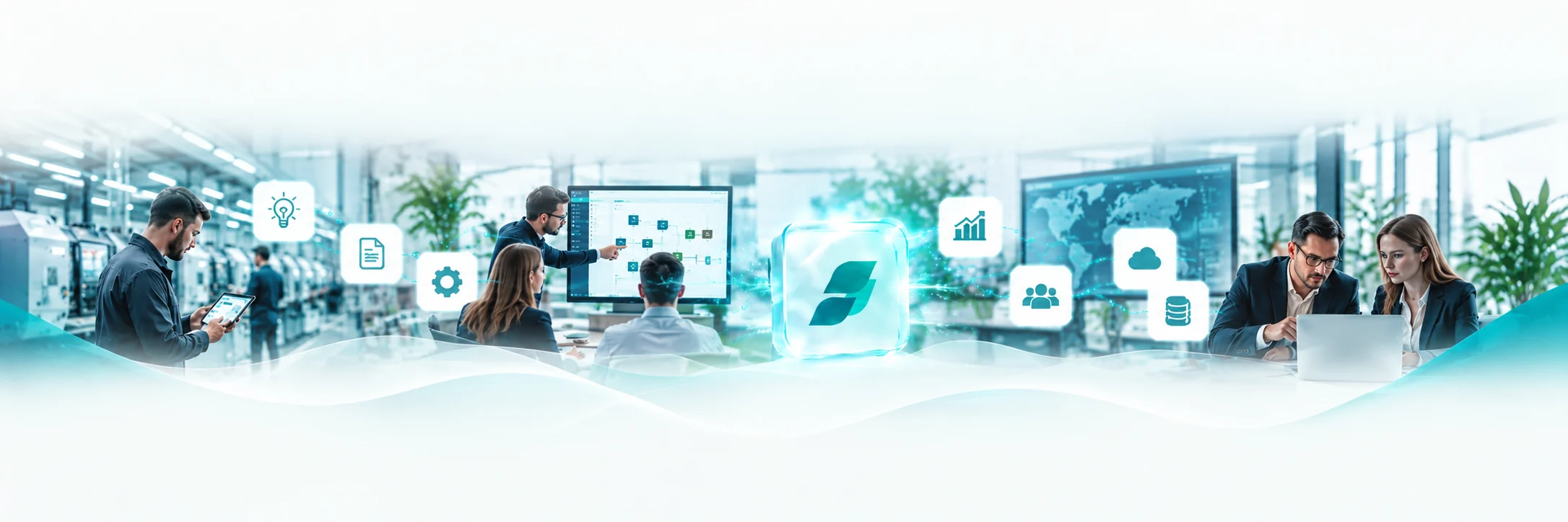 Industrie, Prozessanalyse und moderne Unternehmenssoftware im DroneApps-Stil