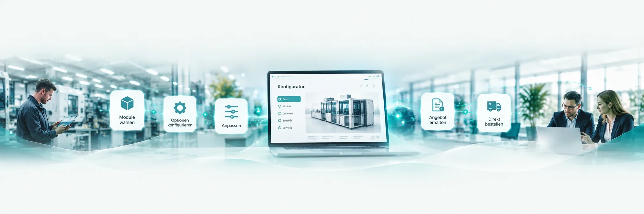 Modulare Unternehmenssoftware verbindet Fertigung, individuelle Prozesse, Konfiguration und digitale Anwendungen